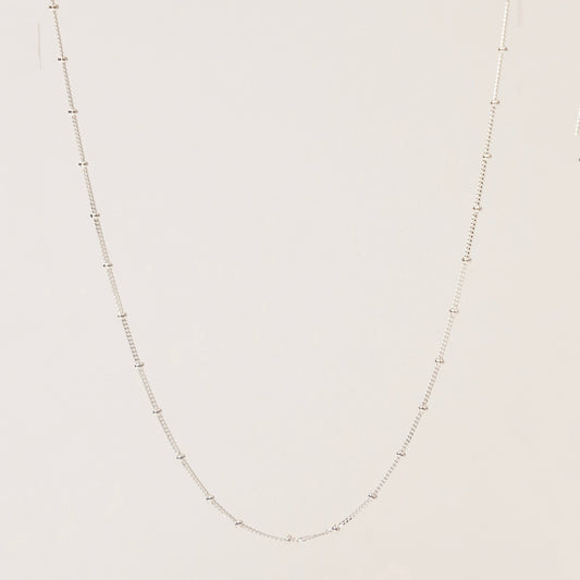 Beaded Chain Necklace Silver