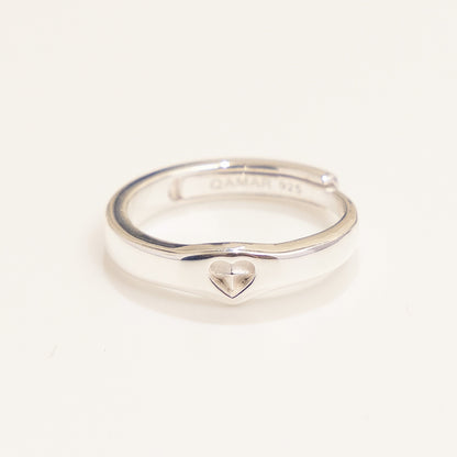 Heart Curved Ring Silver