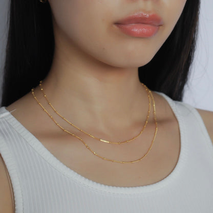 Beaded Chain Necklace Gold